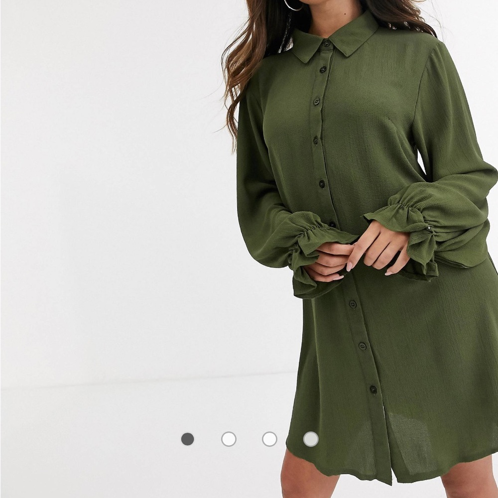 Missguided shirt dress in khaki